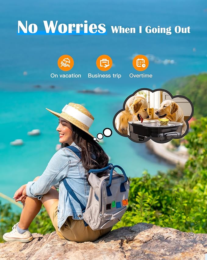 lesotc Dog Water Fountain Stainless Steel, 2.6 Gallon/10L Pet Water Fountain Cat Water Fountain Dog Water Bowl Dispenser for Large Dogs & Multi Pets, Ultra-Quiet, Smart Pump, Easy to Clean