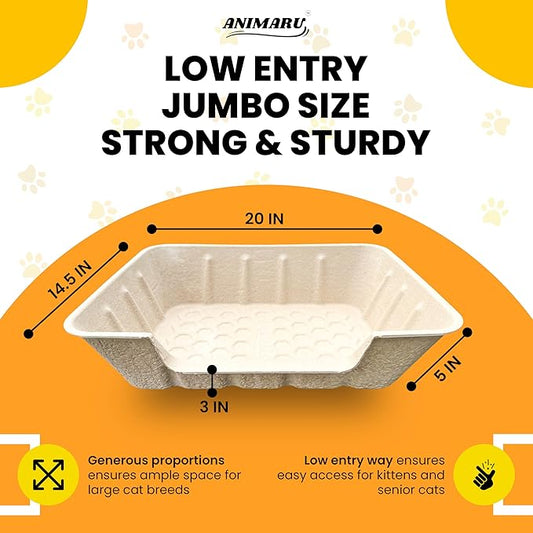 Disposable Litter Boxes (Jumbo - Low Entry, 4-Pack)