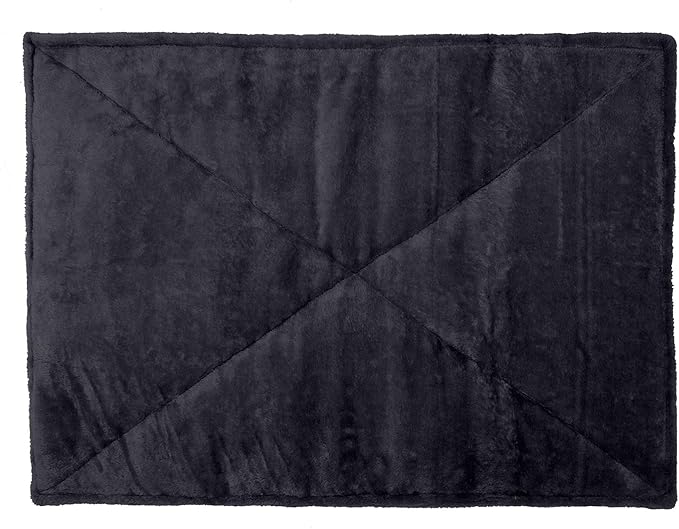 Furhaven ThermaNAP Self-Warming Cat Bed for Indoor Cats & Small Dogs, Washable & Reflects Body Heat - Quilted Faux Fur Reflective Bed Mat - Black, Small