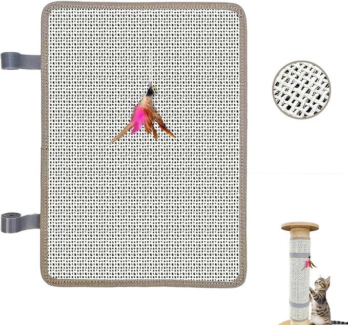 2PCS Cat Nail File Scratcher with 80-Grit Aluminum Oxide - Wrap-Around Design for Nail Trimming & Scratching Post Repair | Cat Scratchers That File Nails (Post Style)