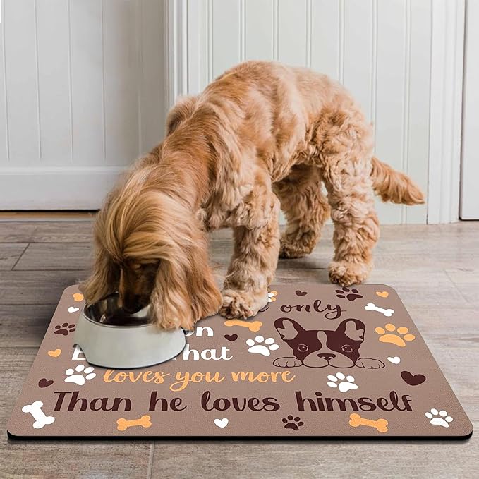 Pet Feeding Mat for Floors Waterproof Dog Mat for Food and Water Absorbent Quick Dry Non Slip mat for Cat Bowls