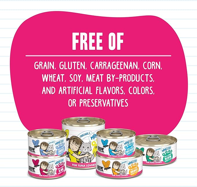 Weruva BFF Minced Natural Wet Cat Food, Tuna and Chicken 4 Eva in Gravy, 10oz Can, Pack of 12