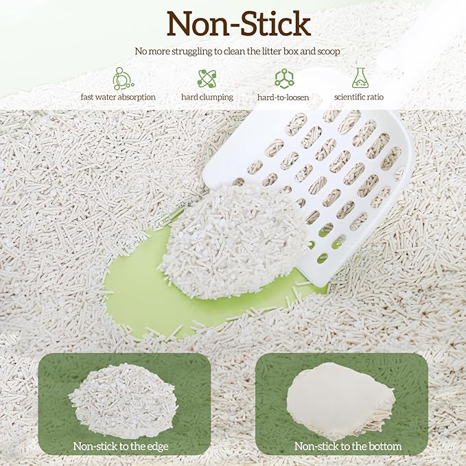 Non-Stick Strong Clumping Cat Litter, 4Packs Plant Odor Control Tofu Cat Litter + Cassava Mixed Litter, Low Dust Easy to Scoop, Light Color for Health Tracking, 36Lb