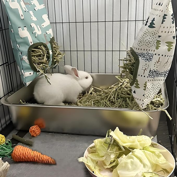 Stainless Steel Litter Box,Small to Medium Litter Box for Kitten 17.7" x 13.7" x 4",Easy Clean Non Stick Easy Entry No Smell Metal Litterbox for Kitty Senior Cat/Rabbits