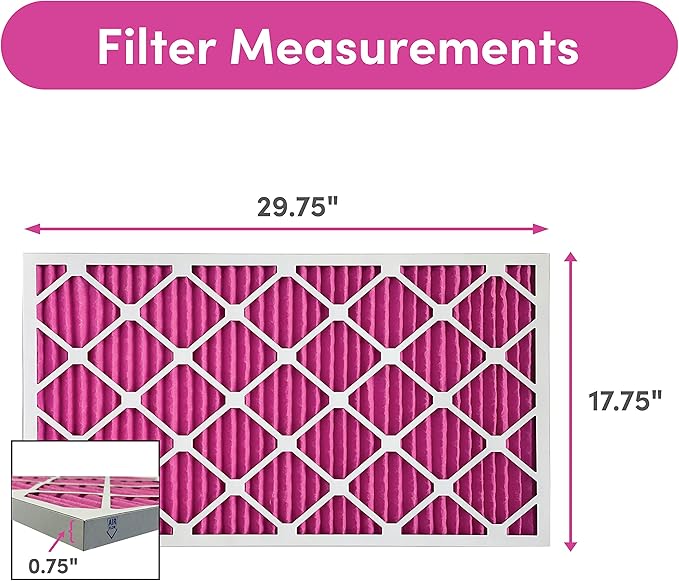 18x30x1 Air Filter by Colorfil | Color Changing Filters for Cat and Dog Odor | MERV 8 Furnace AC Filter for Pet Hair and Dust | 17.75"x29.75"x0.75" Exact Size | Pack of 2