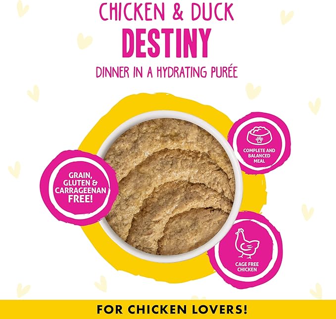 B.F.F. PLAY - Best Feline Friend Paté Lovers, Aw Yeah!, Chicken & Duck Destiny with Chicken & Lamb, 3oz Pouch (Pack of 12)