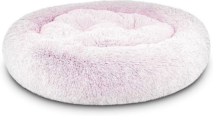 The Dog’s Bed Sound Sleep Original Calming Dog & Cat Bed, Anti-Anxiety Plush Faux Fur Donut Nest Snuggler, with Removable Cover, Veterinary Approved