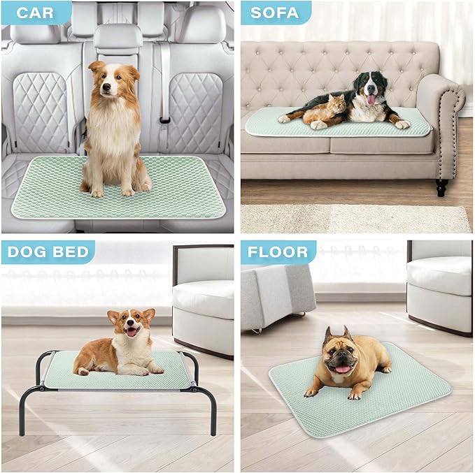 MICROCOSMOS Pet Cooling Mat & Sleeping Pad- Breathable Bubble Surface, EZ Clean. Keep Cooling for Pets, Kids and Adults in Summer.(Green, 36" x 24")