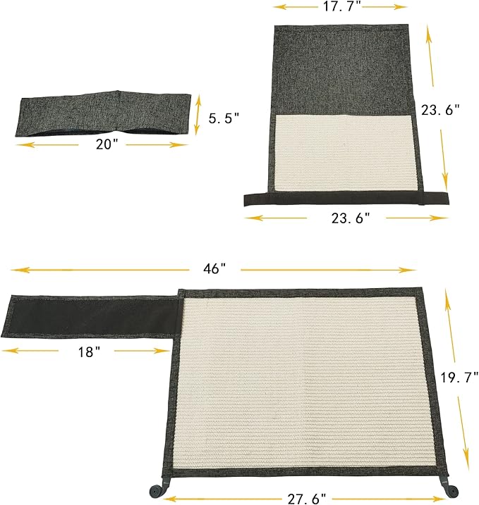 Fully Wrapped Cat Scratcher Couch- Natural Sisal Furniture Protection from Cats-Corner cat Scratcher for Couch Bed,Chair-Easy Installation