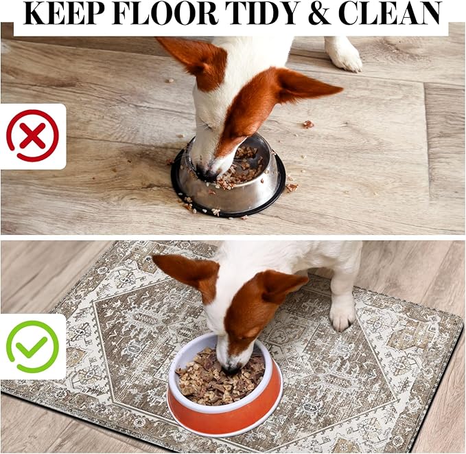 Dog Food Mats for Floors, Absorbent Dog Bowl Mat for Food and Water Dispenser Mat, Quick Dry Cat Food Mat Pet Supplies