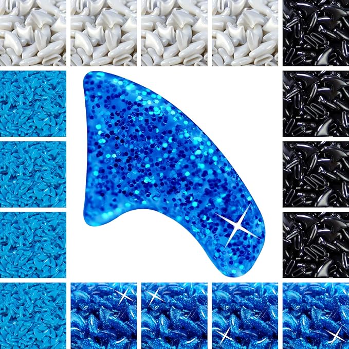 zetpo 80 pcs Cat Claw Covers | Cat Nail Caps | with Adhesives and Applicators (XS, White, Black, Blue Glitter, Sky Blue)