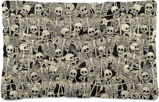 Pet Bed Fun Skull Dog Bed Mat Absorbing Non Slip Pad Pet Sleeping Mat for Small, Medium, and Large Dogs Puppy Cat 36 in x 24 in