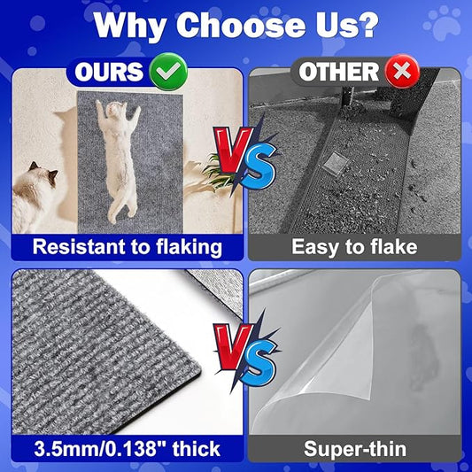 23.6x15.8 Couch Wall Corner Protection for Indoor Cats,Anti Scratch Furniture Protector from Cats Scratching,Trimmable Climbing Cat Scratcher Pad Play Mat Easy Use for Cat Board/Door/Carpet