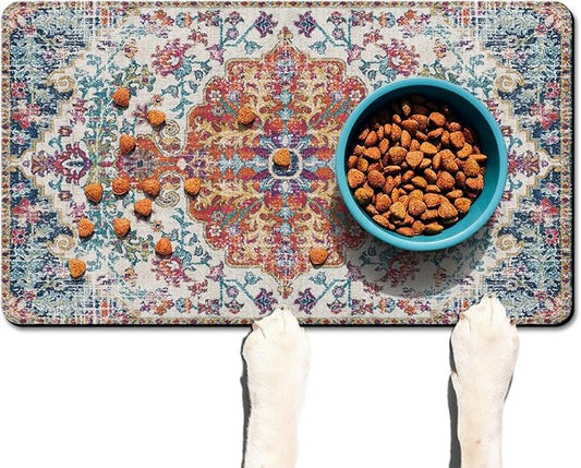 Pet Feeding Mat for Floors Waterproof Dog Mat for Food and Water Absorbent Quick Dry Non Slip mat for Cat Bowls