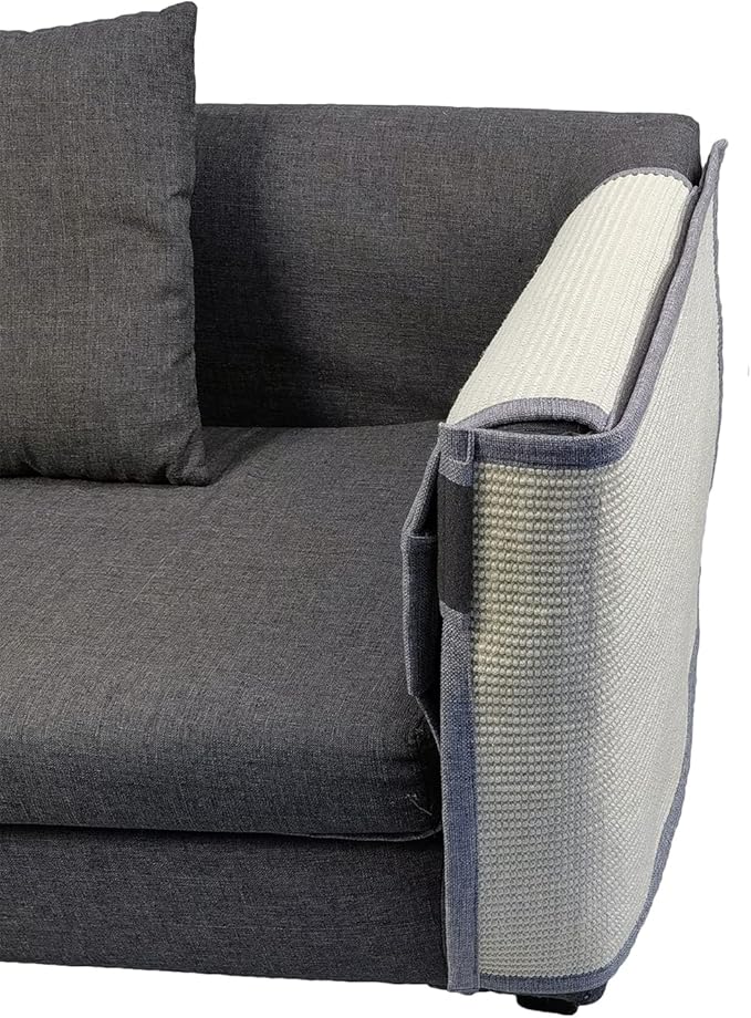 Fully Wrapped Cat Scratcher Couch- Natural Sisal Furniture Protection from Cats-Corner cat Scratcher for Couch Bed,Chair-Easy Installation
