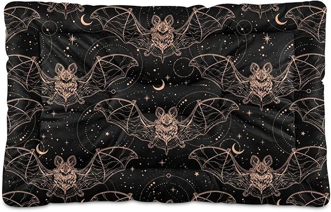 Gothic Bats Moon Pet Bed Cute Dog Bed Mat Absorbing Non Slip Pad Pet Sleeping Mat for Small, Medium, and Large Dogs Puppy Cat 24 in x 18 in