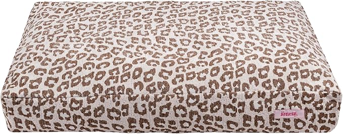 DBD3001E-M Mabel 35" x 23" Designer Modern Ultra Soft Reversible Plush Rectangular Pet Bed with Washable Cover, Modern Leopard