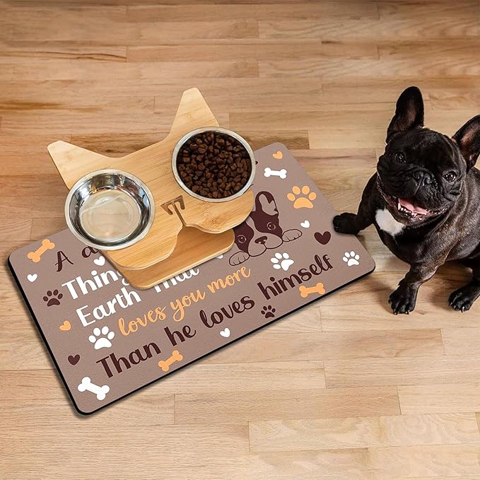 Pet Feeding Mat for Floors Waterproof Dog Mat for Food and Water Absorbent Quick Dry Non Slip mat for Cat Bowls