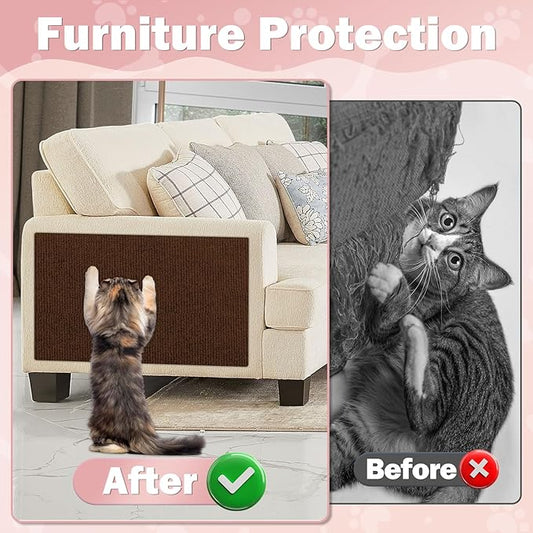 198.6x15.8 Cat Wall Scratcher Mat with Nano Tape,Anti Cats Scratch Furniture Couch Carpet Corner Protector for Indoor,Trimmable Cat Scratching Pad Board Sofa Replacement