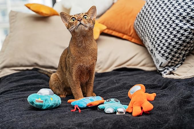 Interactive Catnip Cat Plush Toy, Space Travel Theme, 5‘’, for All Breed Size Cats (Astronaut)