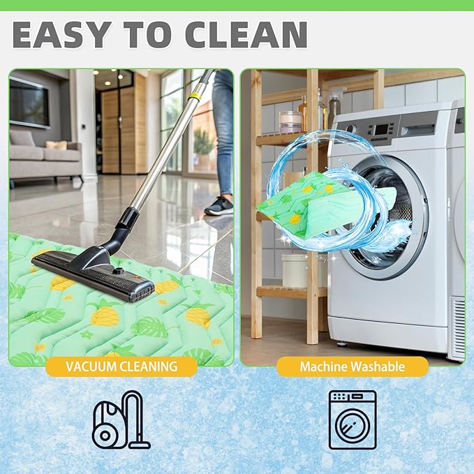 KOOLTAIL Cat Cooling Mat, Upgraded Two Sided Cooling Pad for Dogs Cats Puppy, Soft Pet Sleeping Blanket Keep Cool in Summer with Cute Fruit Pattern, Washable Waterproof for Crate Sofa Bed, Green S