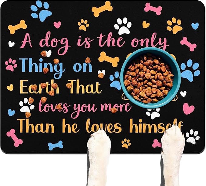 Pet Feeding Mat for Floors Waterproof Dog Mat for Food and Water Absorbent Quick Dry Non Slip mat for Cat Bowls