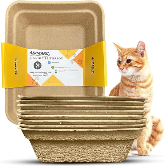 Disposable Litter Boxes (Brown, Large 8-Pack)