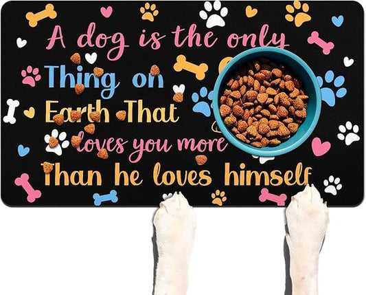 Pet Feeding Mat for Floors Waterproof Dog Mat for Food and Water Absorbent Quick Dry Non Slip mat for Cat Bowls