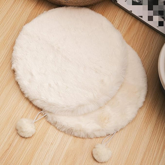 SHENGOCASE 2-Pack 13.8" Round Faux Rabbit Fur Cat Dog Bed Cushion Pad Mat, Cat Tree Tower Replacement Cushion Pad for Window Perch Carrier House Cage Crate Kennel Furniture