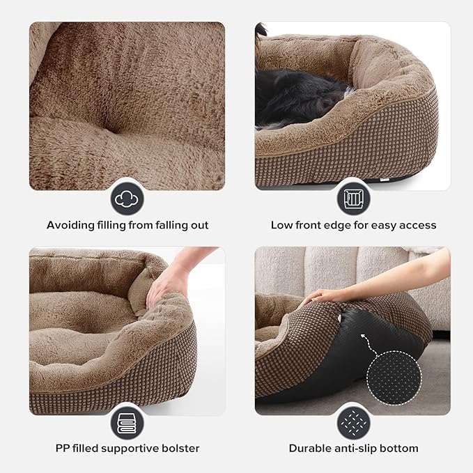 INVENHO Dog Bed Medium Size, Orthopedic Warming Soft Calming Sleeping Durable with Anti-Slip Bottom