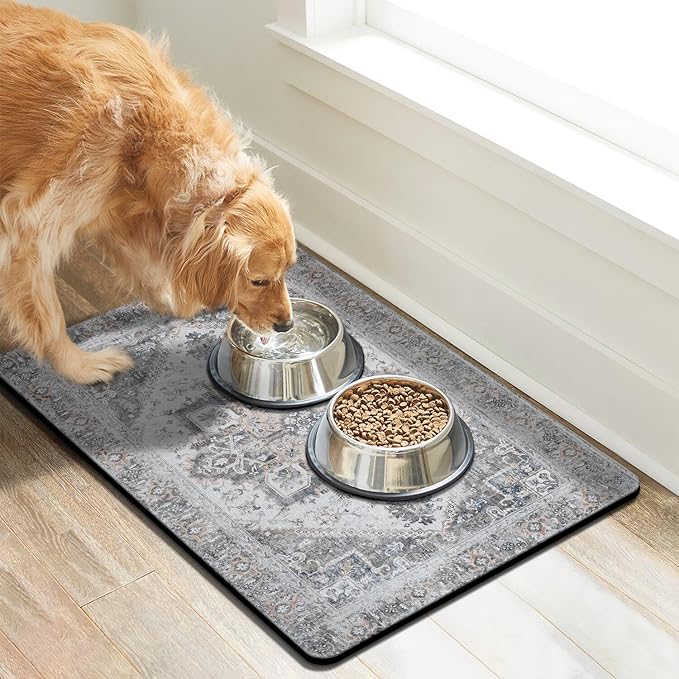 Dog Food Mats for Floors, Absorbent Dog Bowl Mat for Food and Water Dispenser Mat, Quick Dry Cat Food Mat Pet Supplies