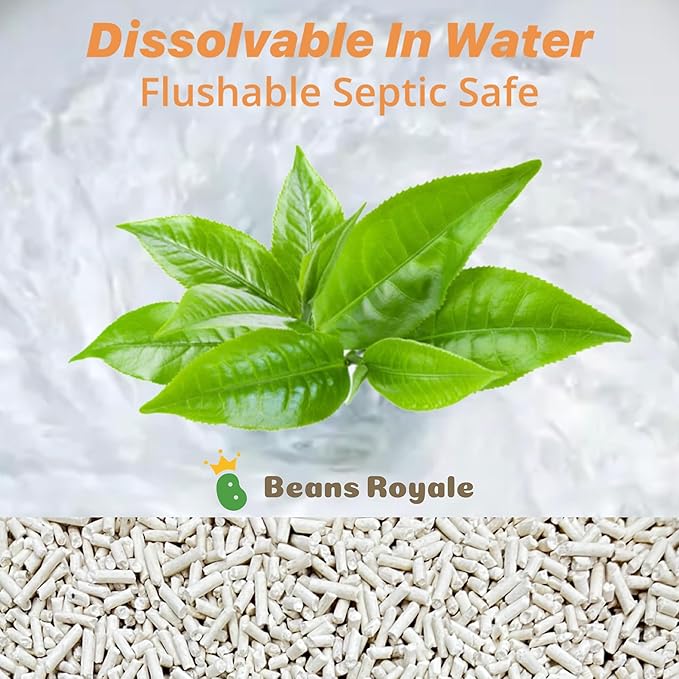 2pcs Pack (6L x 2) Tofu Cat Litter, Biodegradable, Clumping Kitty Litter, Flushable,Pea Fiber,Dust Free, Odor Control, Low Tracking, Lightweight