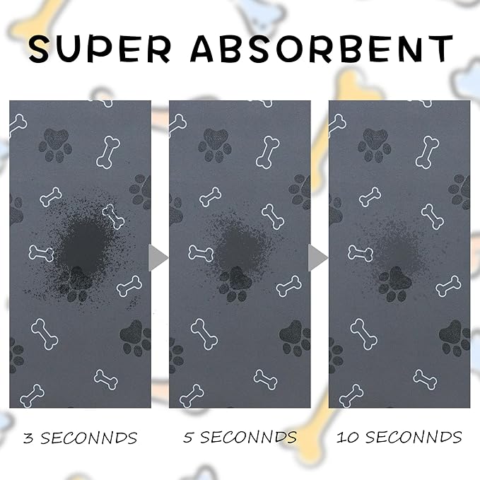 Pet Cat Dog Food Mat Non Slip Mat for Dog Water Bowl Mat Quick Dry Absorbent Cat Feeding Mat, 18.1 * 11.8 in, Dark Grey