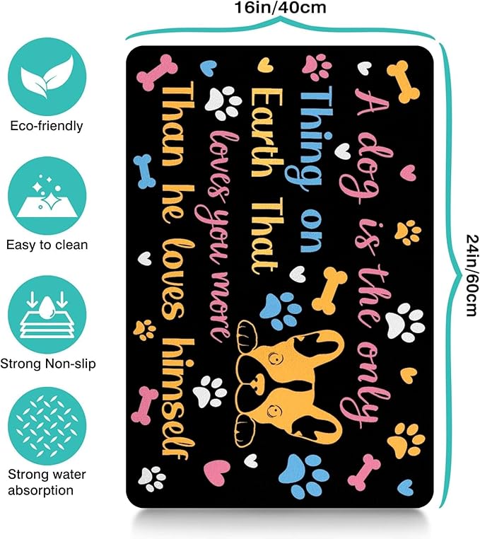 Pet Feeding Mat for Floors Waterproof Dog Mat for Food and Water Absorbent Quick Dry Non Slip mat for Cat Bowls