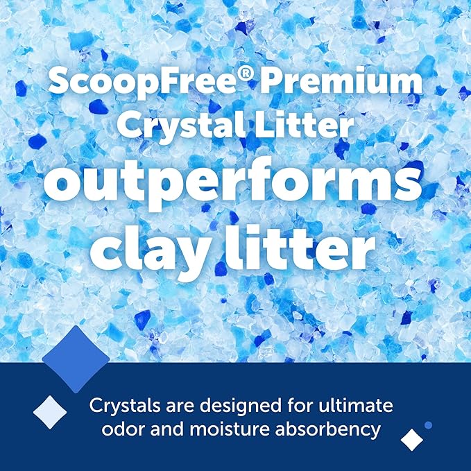 PetSafe ScoopFree Premium Crystal Cat Litter - Outperforms Clay Litter - Refill Packs - Reusable Tray Compatible - Fresh Scent - 4.3 lb Bags - 2 Pack