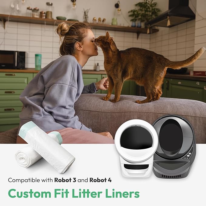 Waste Bags, Compatible with Litter Robot 4 & 3, Liners for Automatic Cat Litter Box Self Cleaning, 9-11 Gallon Capacity, Replacement Bags Liners with Drawstring 40 Pack, 25.8" x 21.5"