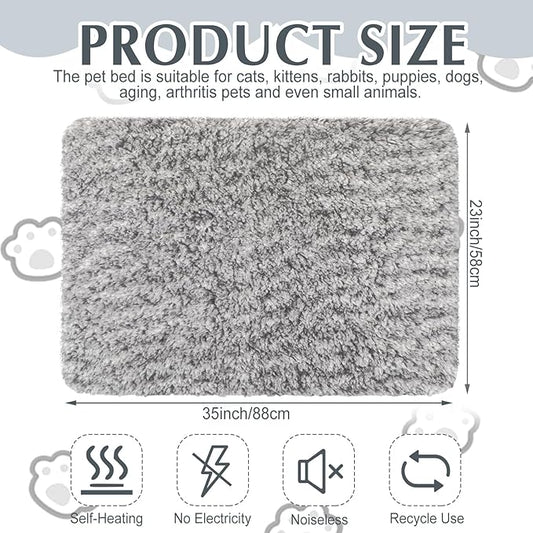 4 Pack Self Warming Cat Bed Indoor Self Heating Dog Cat Pad Washable 16 x 20 Inch Thermal Pet Kennel Pad Crate Bed Mat Reflect Body Heat for Outdoor(22 x 35 Inch)