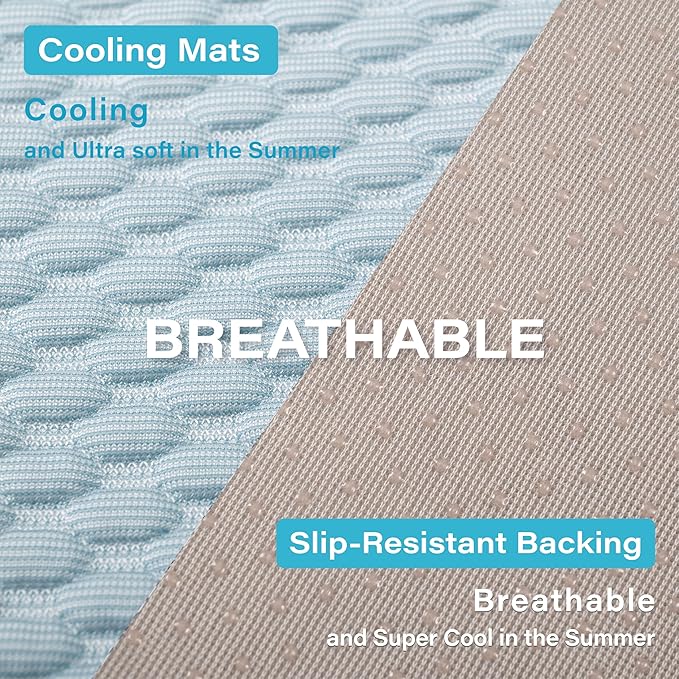 MICROCOSMOS Dog Sleeping Pad & Pet Cooling Mat- Breathable Bubble Surface, EZ Clean. Keep Cooling for Pets, Kids and Adults in Summer.(BlueWhite, 28" x 22")