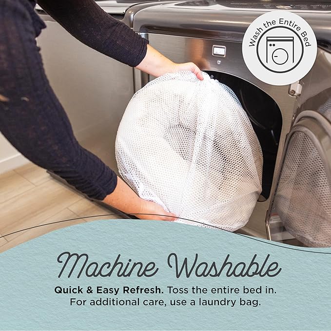 Best Friends by Sheri Patterned Lux Faux Fur Calming Donut Dog Bed, Gray, Small, 23x23