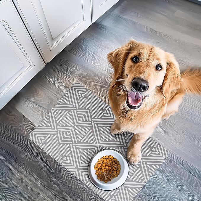 NALALAS Large Dog Mat for Food and Water, Cat Feeding Mat | Large Waterproof Dog Bowl Mat | Non-Slip Pet Food Mat for Floors | Pet Mats for Food and Water | Easy to Clean