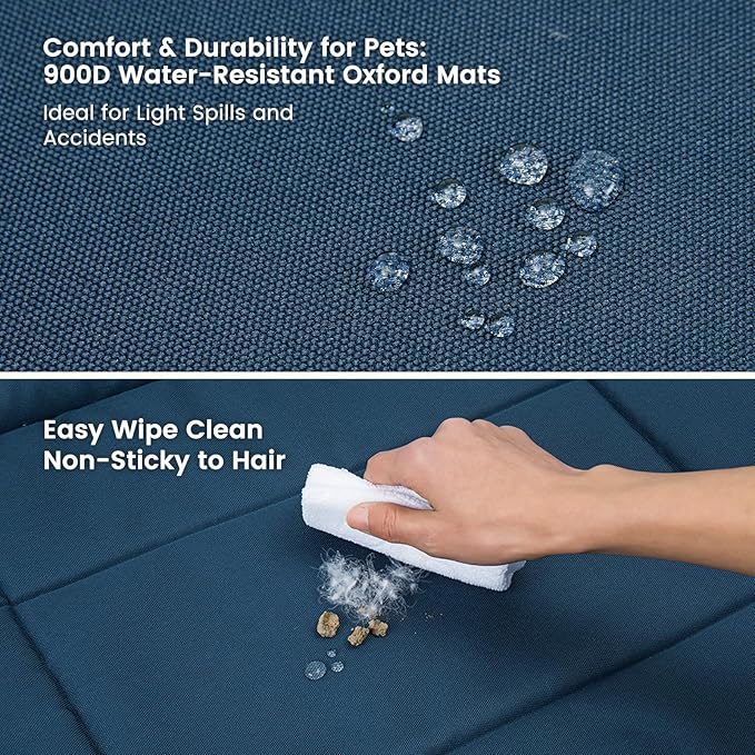 Miguel Oxford 900D Outdoor Waterproof Dog Bed for Metal Dog Crates Water-Resistant All Weather Pet Mat Durable Easy Wipe Clean Travel Indoor Outdoor Puppy Cat Crate Bed 42inch, Dark Blue