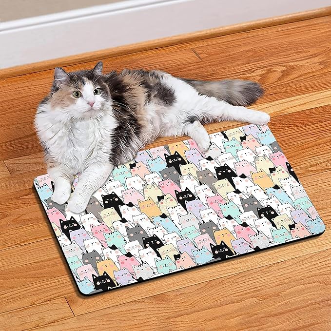 Pet Feeding Mat for Floors Waterproof Dog Mat for Food and Water Absorbent Quick Dry Non Slip mat for Cat Bowls