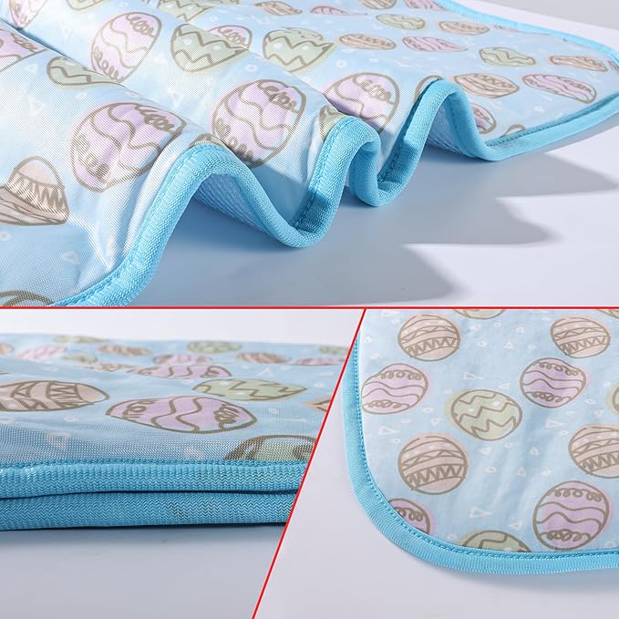 NACOCO Pet Cooling Mat Cat Dog Cushion Pad Summer Cool Down Comfortable Soft for Pets and Adults (L, Blue)