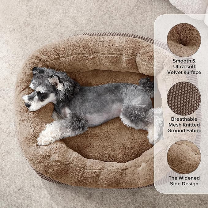 INVENHO Small Dog Bed Orthopedic Warming Soft Calming Sleeping Durable with Anti-Slip Bottom