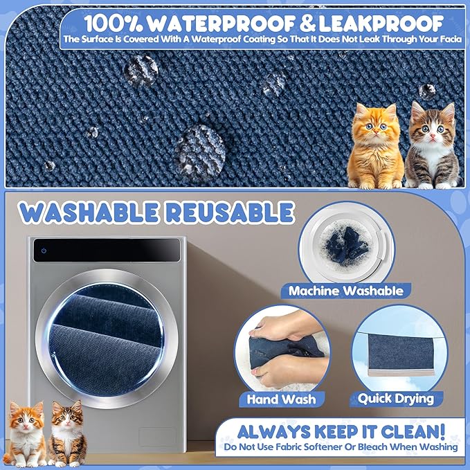 Cat Scratch Furniture Protector - Anti-Slip, Waterproof Sofa Cover to Keep Cats Off, Pet-Friendly Couch Protectors for 3 Cushion Couch, Anti-Scratch Couch Cover for Pets and Kids 134"X91"Navy Blue