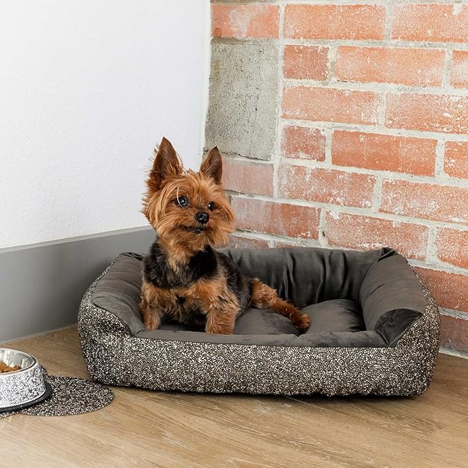 Pet Bed, Sparkling Rhinestones, Soft, Comfortable Velvet, for Lounging Dogs, Cats, Pets, Pink, Small, Sold Individually