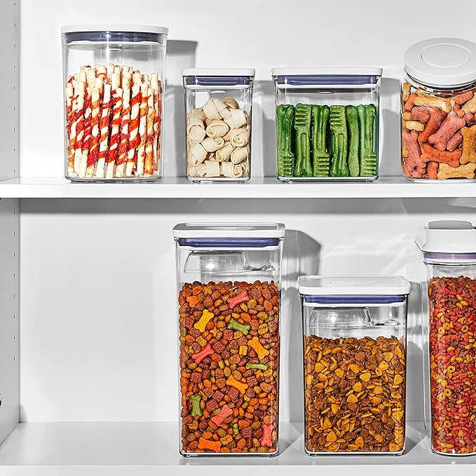 OXO Good Grips Pet POP Container – 2.8 Qt/2.6 L |Ideal for up to 3lbs of Dog Food or 2lbs of Cat Food | Airtight Storage Container | BPA Free (Pack of 8)