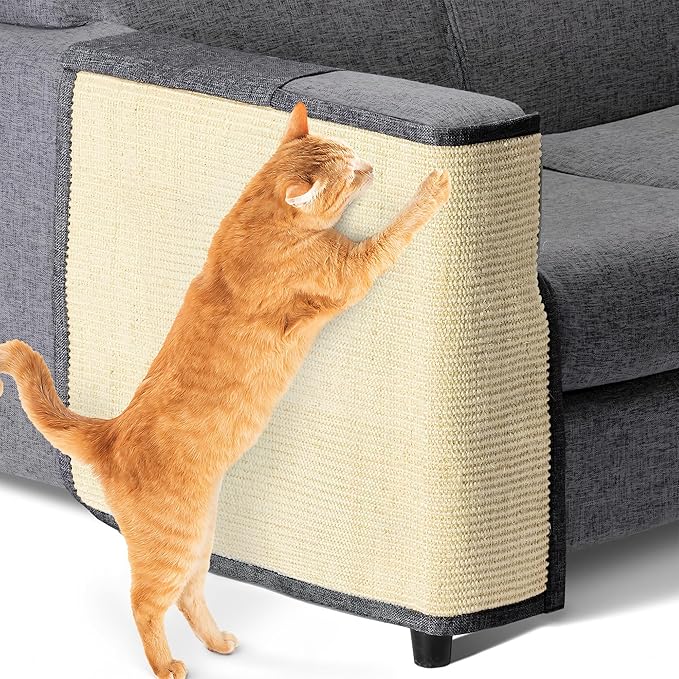 Navaris Cat Scratch Mat Sofa Protector - Natural Sisal Furniture Protector Scratching Pad for Cats - Scratch Carpet for Couch, Sofa, Chair