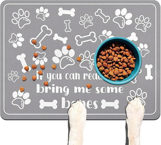 Pet Feeding Mat for Floors Waterproof Dog Mat for Food and Water Absorbent Quick Dry Non Slip mat for Cat Bowls
