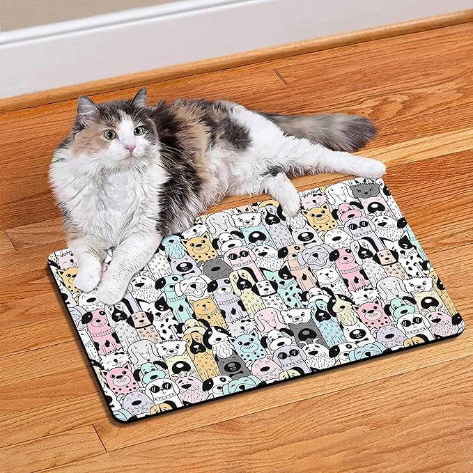 Pet Feeding Mat for Floors Waterproof Dog Mat for Food and Water Absorbent Quick Dry Non Slip mat for Cat Bowls